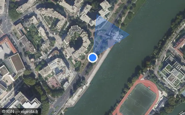 Vue satellite de l'emplacement du radar fixe à Courbevoie