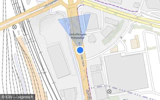 Vue plan de l'emplacement du radar fixe à Créteil