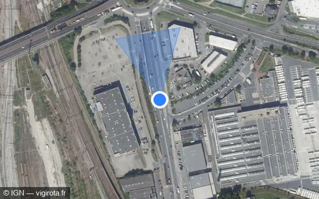 Vue satellite de l'emplacement du radar fixe à Créteil