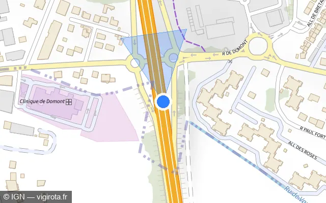 Vue plan de l'emplacement du radar fixe à Ézanville