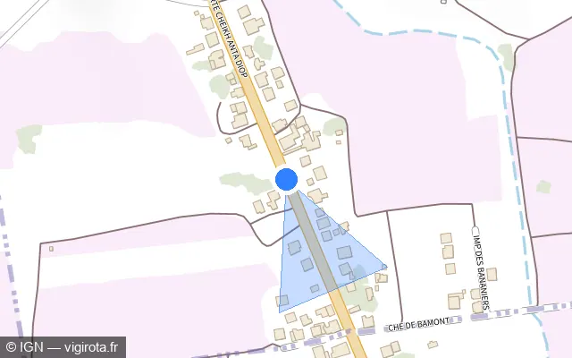 Vue plan de l'emplacement du radar fixe à Petit-Canal