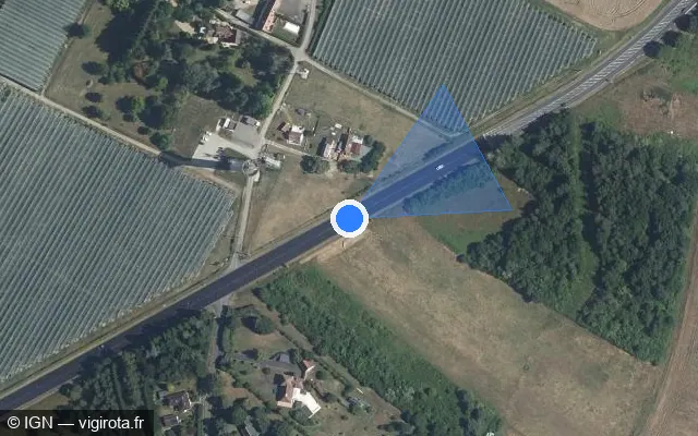 Vue satellite de l'emplacement du radar fixe à Cheillé