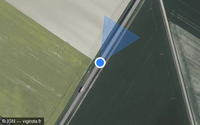 Vue satellite de l'emplacement du radar fixe à Val-d'Auzon