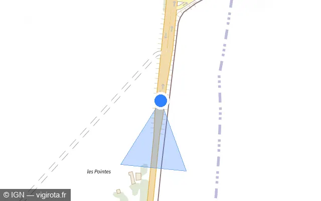 Vue plan de l'emplacement du radar fixe à Vailly