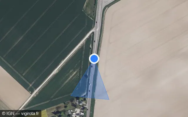 Vue satellite de l'emplacement du radar fixe à Vailly