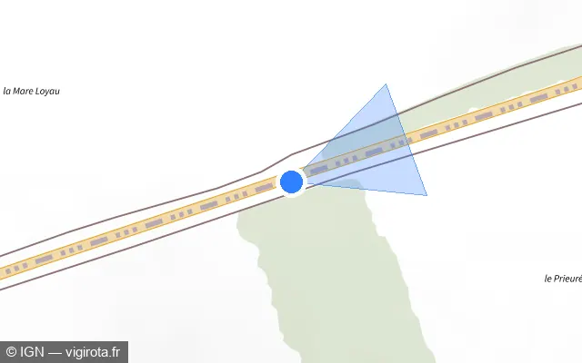 Vue plan de l'emplacement du radar fixe à Le Gué-de-Longroi