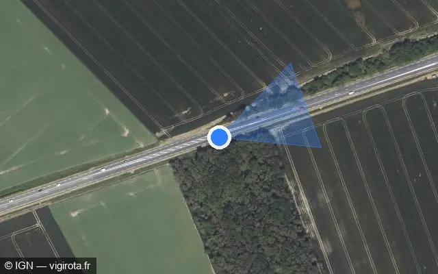 Vue satellite de l'emplacement du radar fixe à Le Gué-de-Longroi