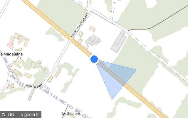 Vue plan de l'emplacement du radar fixe à Vaudelnay