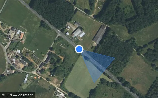 Vue satellite de l'emplacement du radar fixe à Vaudelnay