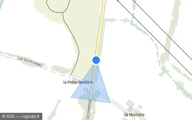 Vue plan de l'emplacement du radar fixe à Feneu