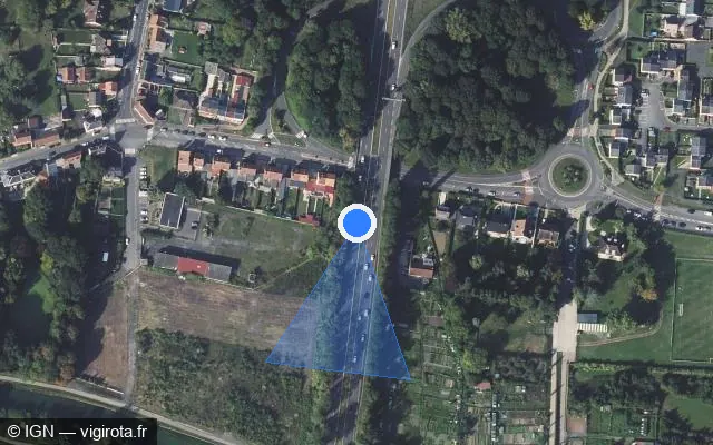 Vue satellite de l'emplacement du radar fixe à Saint-Nicolas