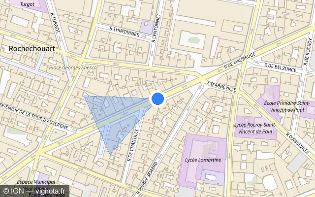 Vue plan de l'emplacement du radar fixe à Paris