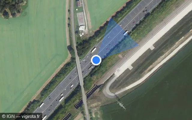 Vue satellite de l'emplacement du radar fixe à Janvry