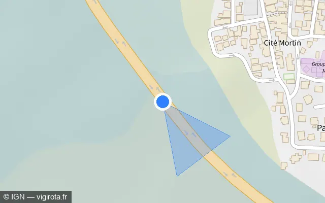 Vue plan de l'emplacement du radar fixe à Cayenne