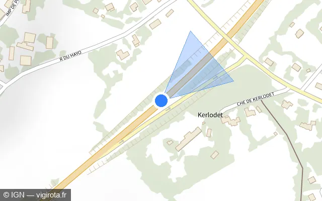 Vue plan de l'emplacement du radar fixe à Saint-Thuriau