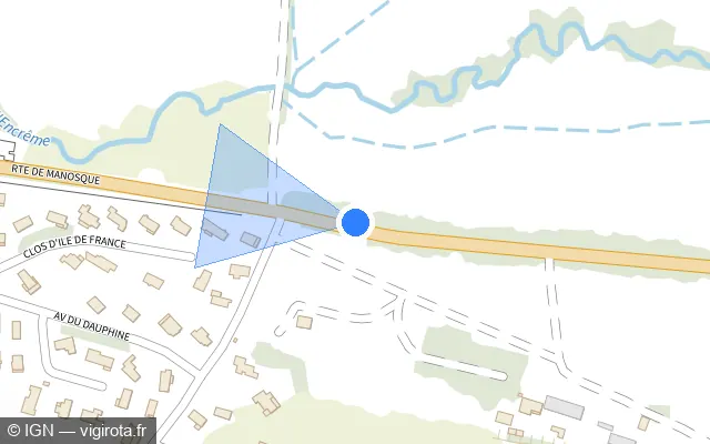 Vue plan de l'emplacement du radar fixe à Céreste-en-Luberon