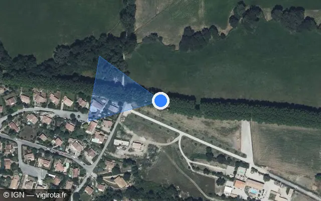 Vue satellite de l'emplacement du radar fixe à Céreste-en-Luberon