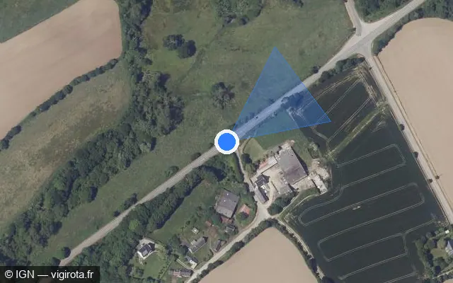 Vue satellite de l'emplacement du radar fixe à Garlan