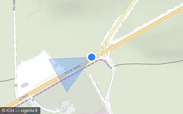 Vue plan de l'emplacement du radar fixe à Saint-Benoît-la-Forêt