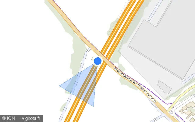 Vue plan de l'emplacement du radar fixe à Champlan