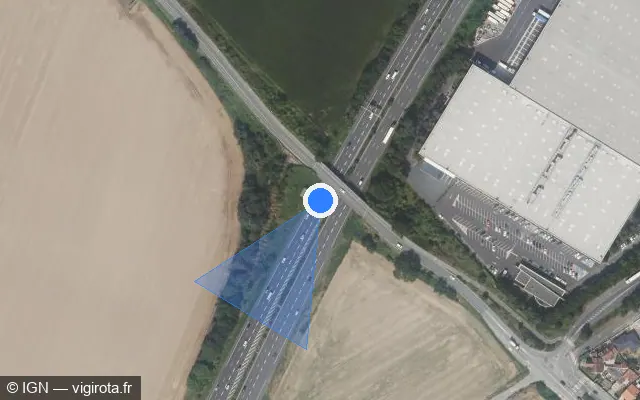 Vue satellite de l'emplacement du radar fixe à Champlan