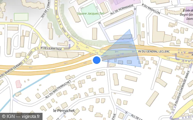 Vue plan de l'emplacement du radar fixe à Le Pecq