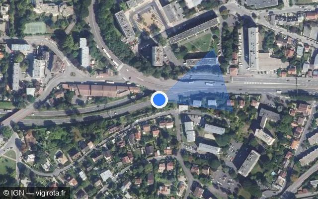 Vue satellite de l'emplacement du radar fixe à Le Pecq