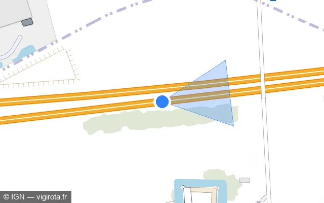 Vue plan de l'emplacement du radar fixe à Tigery