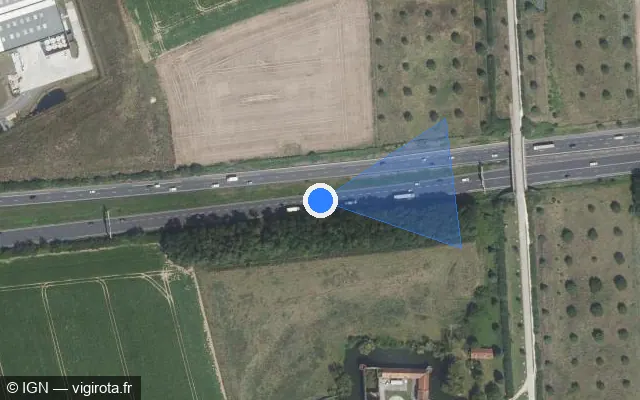 Vue satellite de l'emplacement du radar fixe à Tigery