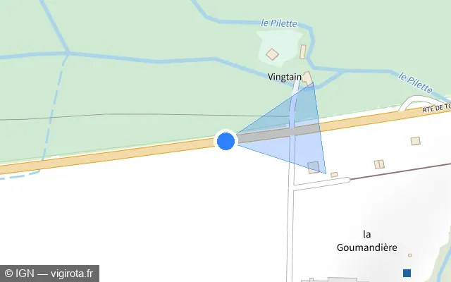 Vue plan de l'emplacement du radar fixe à Francueil