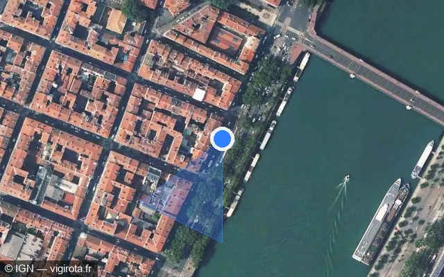 Vue satellite de l'emplacement du radar fixe à Lyon