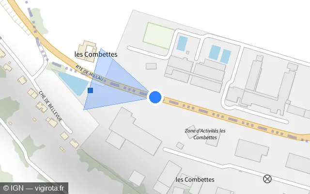 Vue plan de l'emplacement du radar fixe à Cunac