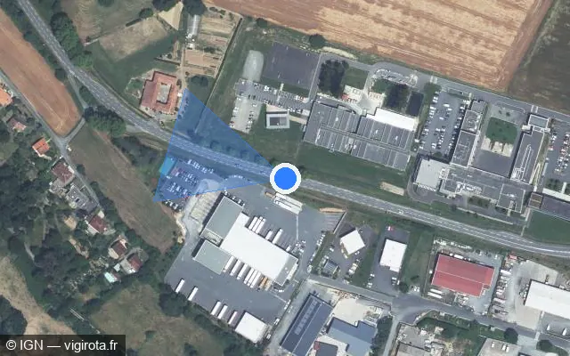 Vue satellite de l'emplacement du radar fixe à Cunac