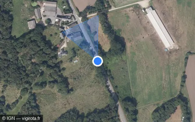 Vue satellite de l'emplacement du radar fixe à Merlevenez