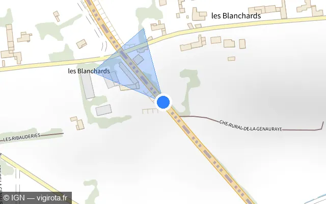 Vue plan de l'emplacement du radar fixe à Thuré