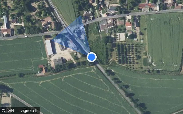 Vue satellite de l'emplacement du radar fixe à Thuré