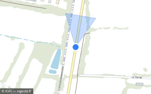 Vue plan de l'emplacement du radar fixe à Carquefou