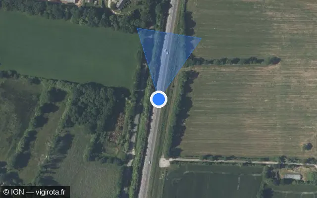 Vue satellite de l'emplacement du radar fixe à Carquefou