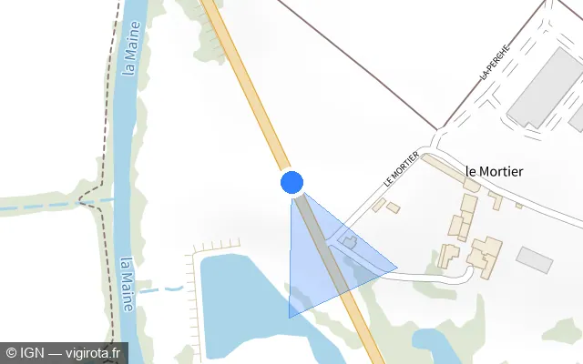 Vue plan de l'emplacement du radar fixe à Remouillé
