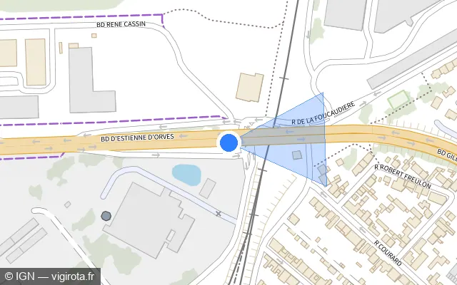 Vue plan de l'emplacement du radar fixe à Le Mans