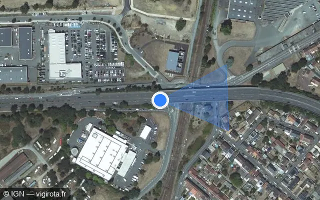 Vue satellite de l'emplacement du radar fixe à Le Mans