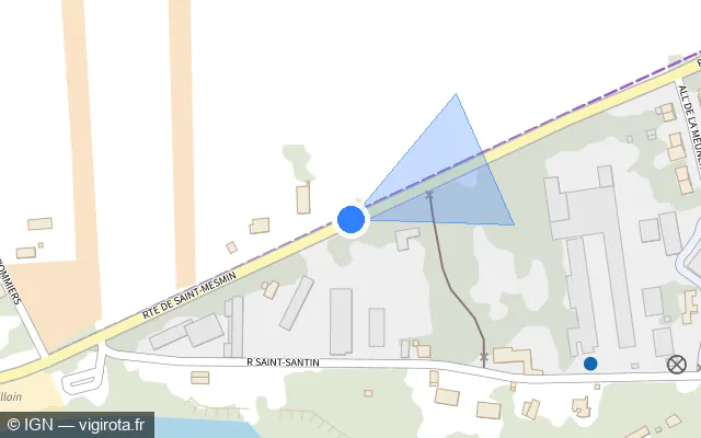 Vue plan de l'emplacement du radar fixe à Saint-Pryvé-Saint-Mesmin