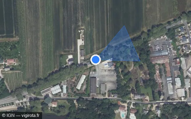 Vue satellite de l'emplacement du radar fixe à Saint-Pryvé-Saint-Mesmin