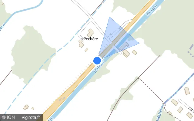 Vue plan de l'emplacement du radar fixe à Villard-Sallet