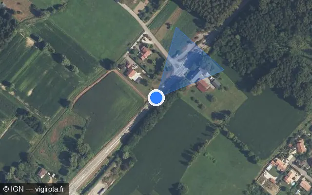 Vue satellite de l'emplacement du radar fixe à Villard-Sallet
