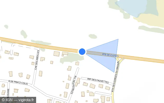 Vue plan de l'emplacement du radar fixe à Ayse