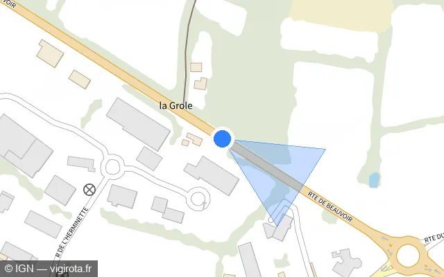 Vue plan de l'emplacement du radar fixe à Sallertaine