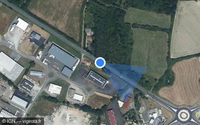Vue satellite de l'emplacement du radar fixe à Sallertaine