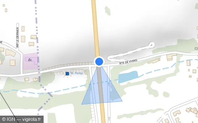 Vue plan de l'emplacement du radar fixe à Vyans-le-Val
