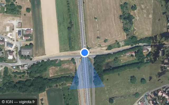 Vue satellite de l'emplacement du radar fixe à Vyans-le-Val